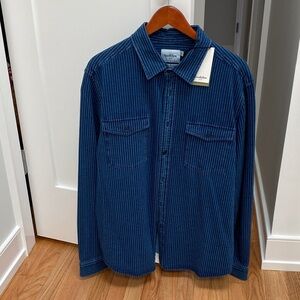 Denim Blue Striped Button-Up Shirt